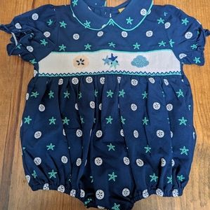 Babeeni Girl's Beach Smocked Outfits Bubble, 9-12M